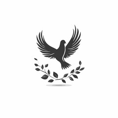Fototapeta premium Symbol of World Peace: Dove and Branch Icon Vector Illustration