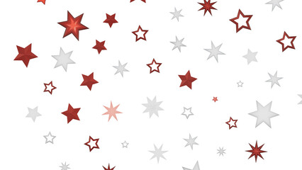 A colorful abstract background featuring red and white stars on a black background.