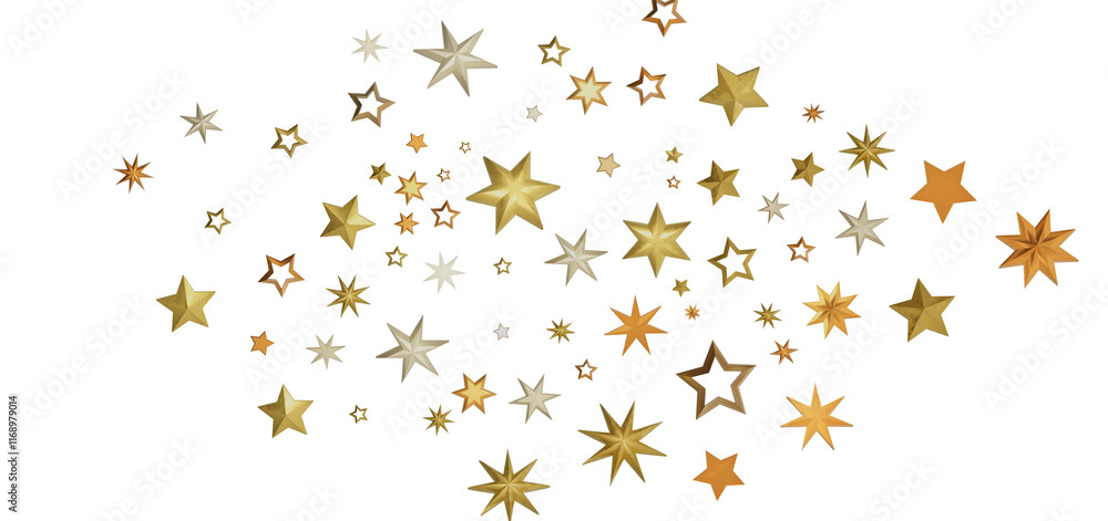 Poster a mesmerizing display of golden stars against a dark background, creating a celestial symphony of li