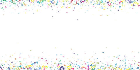 Scattered letters of latin alphabet. Colorful