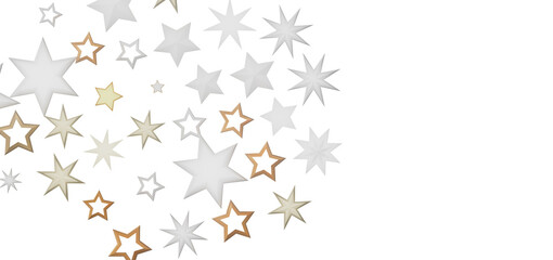 Abstract digital illustration of stars in black background.