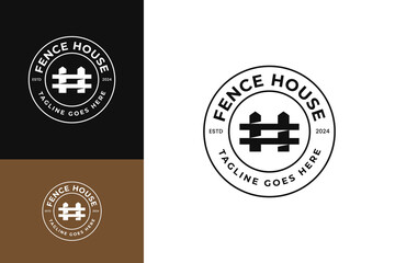 Wood fence logo design template concept symbol vector illustration