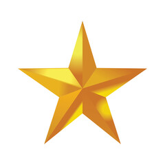 3D Golden star vector design logo