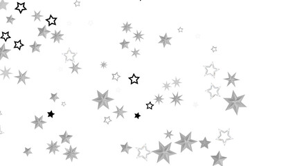 Silver Stars on Black Background