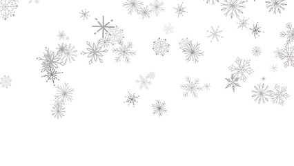 Gray Snowflakes Falling On White Background