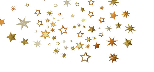 A digital art piece featuring a dark background with a scattering of gold stars of various sizes and shades.