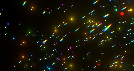 Abstract Colorful Lights on Black Background