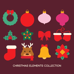 This minimalist Christmas design features a clean, flat style that emphasizes elegance and simplicity. It is perfect for modern holiday, greeting cards, or branding.