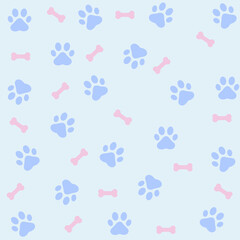 Paw print dog and cat Vector. footprint dog icon. Paw icon vector illustration.	