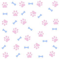 Paw print dog and cat Vector. footprint dog icon. Paw icon vector illustration.	
