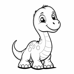 Fototapeta premium Cute Cartoon Dinosaur Isolated On White Background