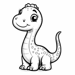 Cute cartoon dinosaur isolated on white background. funny dino