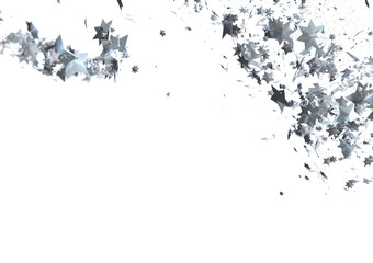 Celestial Christmas Symphony: Enthralling 3D Illustration of Falling Holiday Starbursts