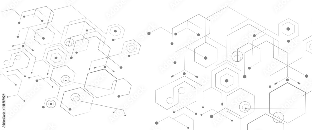 Poster vector abstract technology on white background, pattern design line technology simple with space for