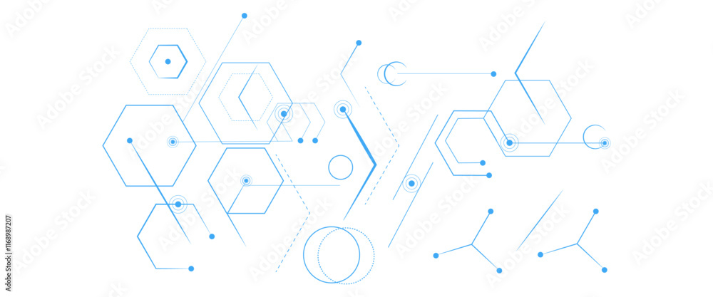 Poster vector abstract technology and science digital communication, high technology design line technology