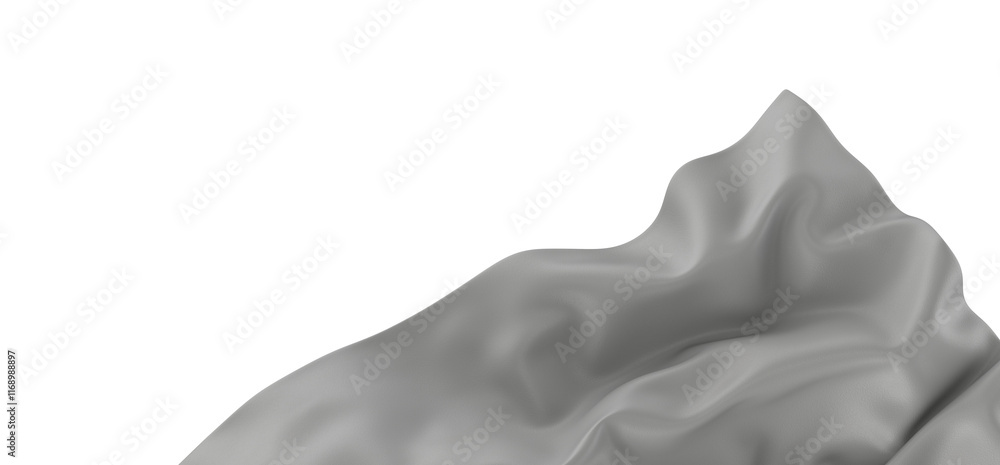 Poster a close up of a white fabric draped over a black background, creating a smooth and simple abstract c