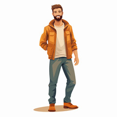 Naklejka premium Cheerful young man casual outfit icon for web and app design
