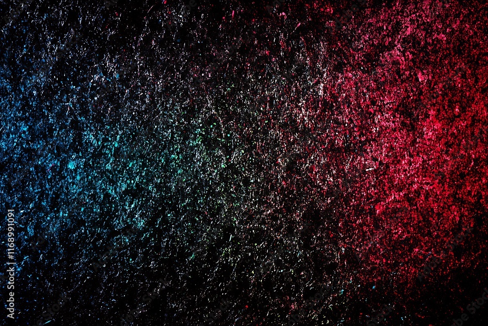 Poster abstract textured background with blue, green, and red gradient.
