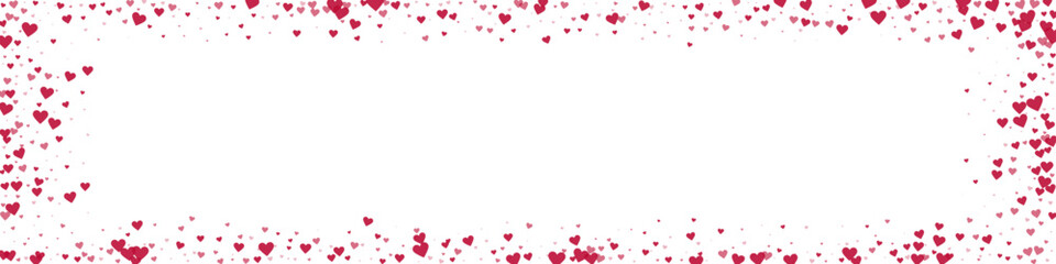 Red hearts scattered on white background.