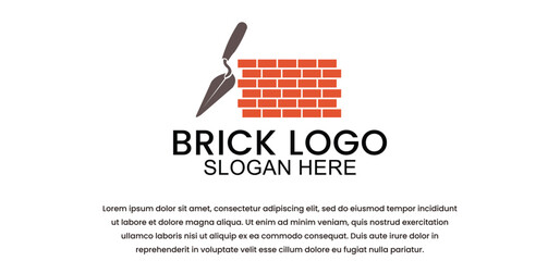 set of brick logo for property, symbol, icon, vector illustration of house building template.