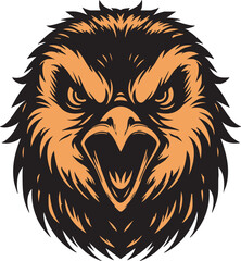 Obraz premium Ferocious Penguin Head with an Angry Expression 