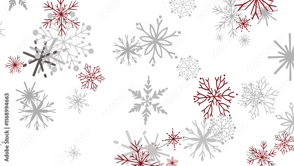 Wall mural Snowflakes Falling On Snow - Winter Banner