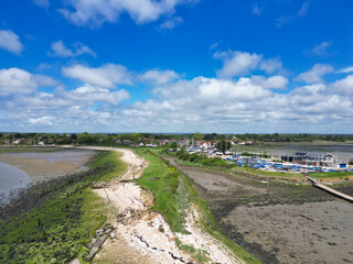 Peaceful Tourist Attraction of Stock Havant Hayling Beach and Ocean on Hayling Island and Former Civil Parish, Havant Hampshire, South East England Great Britain