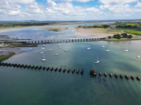 Peaceful Tourist Attraction of Stock Havant Hayling Beach and Ocean on Hayling Island and Former Civil Parish, Havant Hampshire, South East England Great Britain