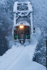 雪の只見線第四只見川陸梁
