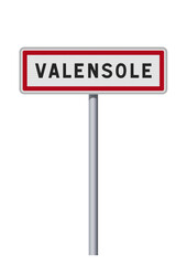 Panneau d'entrée de la ville de Valensole (Alpes-de-Haute-Provence) en vectoriel