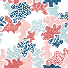 Doodle Cell Structure Seamless Pattern