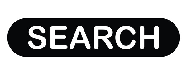 Search button icon. Search bar icon, vector for mobile app, website and ui design. Black search button isolated on white background. Vector illustration.