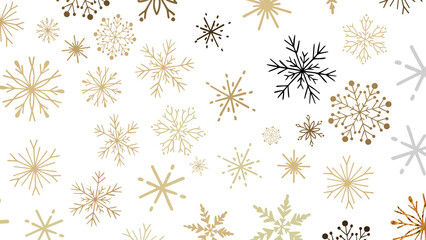 Snowflakes - Abstract Gold Star Falling Soft Focus Background, 3D rendering.