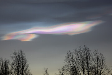 Polar stratospheric cloud, also known as nacreous clouds from nacre, or mother of pearl, due to its...