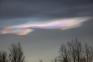 Polar stratospheric cloud, also known as nacreous clouds from nacre, or mother of pearl, due to its...