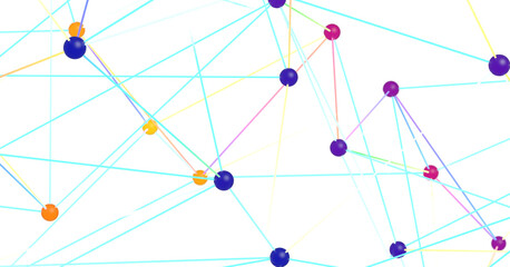 Abstract Network with Colorful Lines and Spheres