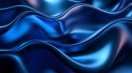 Obraz premium Blue Abstract 3D Wave Background Illustration
