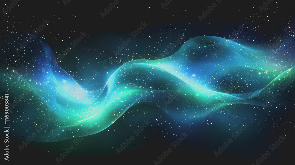 Poster mesmerizing abstract space background featuring a vast expanse of twinkling stars and colorful nebul