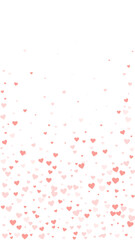 Red hearts scattered on white background.