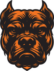 Angry Pitbull Face with a Fierce Expression
