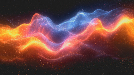 Obraz premium Vibrant Colorful Wave of Light Dancing Across the Night Sky Creating a Magical Ethereal Atmosphere with Swirling Patterns and Bright Hues Evoking Wonder and Awe in the Dark