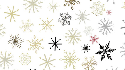 With Realistic Snowflakes Overlay On Light Silver Backdrop. Xmas Holidays