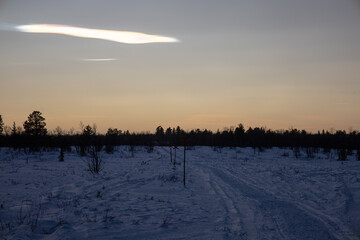 Polar stratospheric cloud, also known as nacreous clouds from nacre, or mother of pearl, due to its...