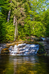 Naklejka premium Waterfall Mumlava near Harachov, Giant Mountains (Krkonose), Eastern Bohemia, Czech Republic