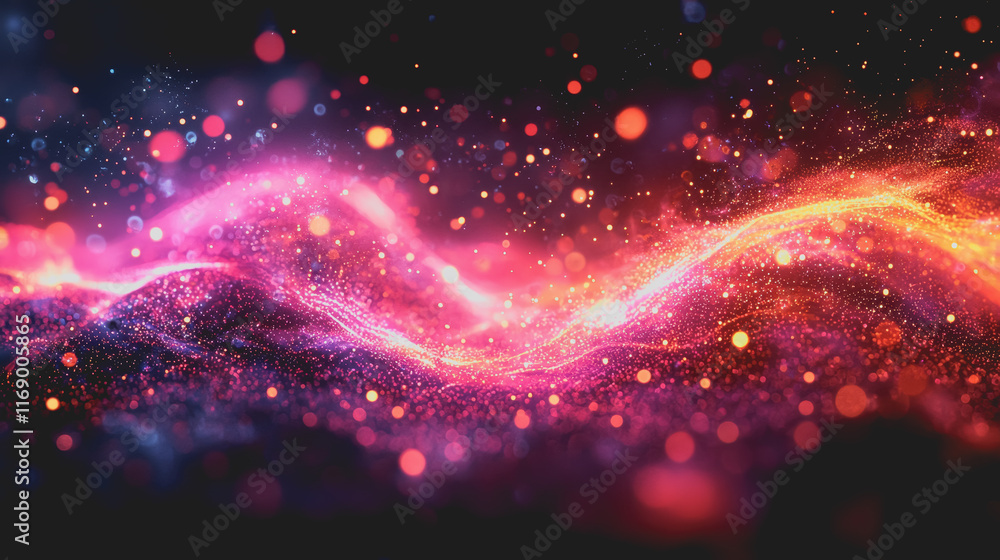 Poster vibrant abstract background featuring colorful blurs of light in a dynamic composition creating a dr