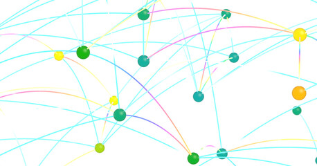 Abstract Network Connection with Colorful Lines