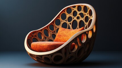 Modern Wooden Lounge Chair Design:  A Unique and Stylish Accent Piece for Contemporary Interiors