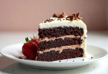 chocolate cake with strawberries