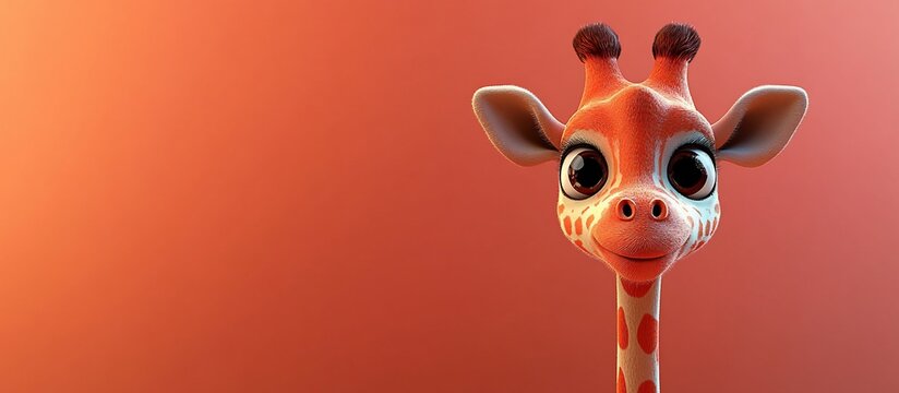 Adorable 3D Render of a Baby Giraffe