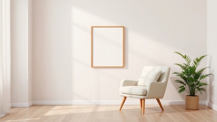 Minimalist Room Decor With Armchair And Frame
